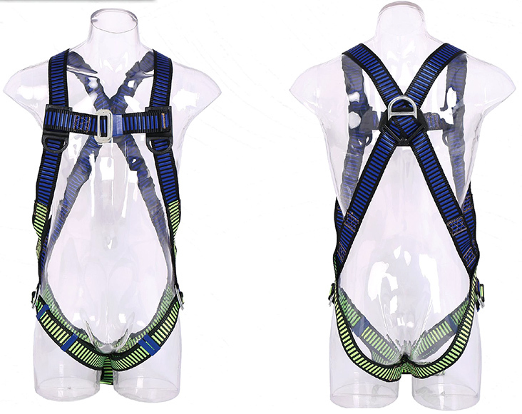 CE ISO Certified Safety Harness Fall Protection Men Full Body Construction Roofing Work Belt with 5 Point Adjustment D Ring