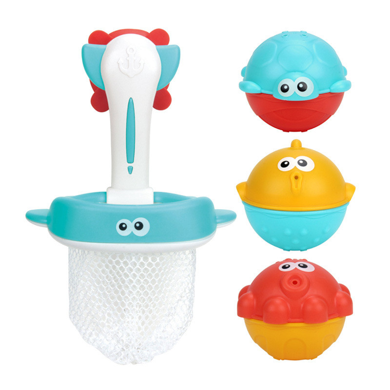 Baby Bath Spray Water Shower Toys Shark Net Floating Playing Water Parent-child Interactive Toy