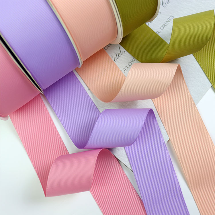Grosgrain Ribbon Gross Grain Wholesale Custom 3-100mm Solid Color 100% Polyester 1.5 Inch 38mm RIBBONS Double Face Level 4