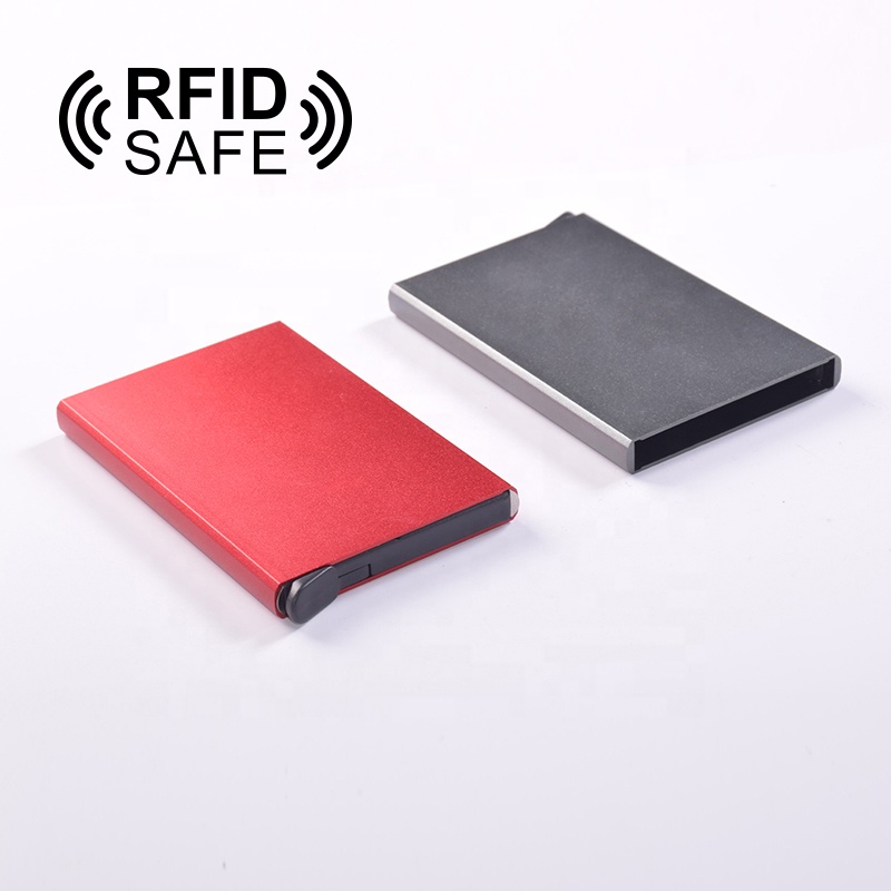 Пользовательский логотип rfid Блокировка Алюминиевый авто всплывающий держатель кредитной карты Сублимация кошелек заготовки держатель карты Чехол