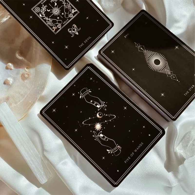 Печать золотых позолоченных краев Таро En Espanol Oracle Cartas вдохновляет колоду положительных аффирмационных заверений на заказ Карта Таро с путеводительницей