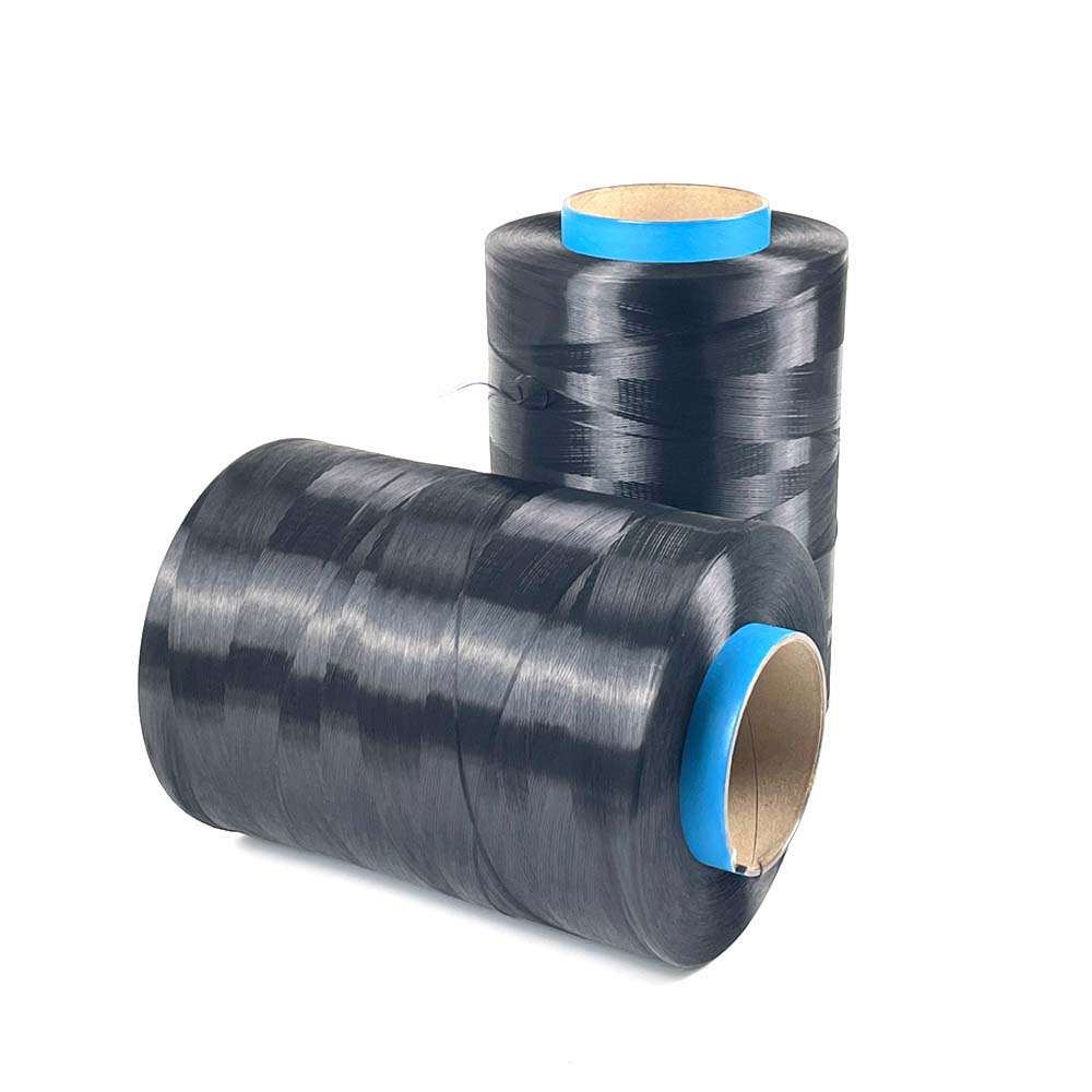 Высокопрочная, высокопрочная, стойкая к порезам, черная пряжа UHMWPE для веревки