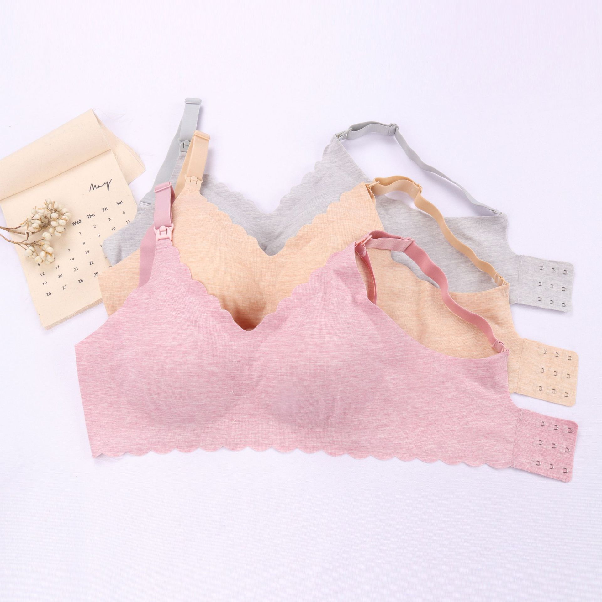High Quality Women Seamless Breastfeeding Front Open Maternity Cotton Nursing Bra