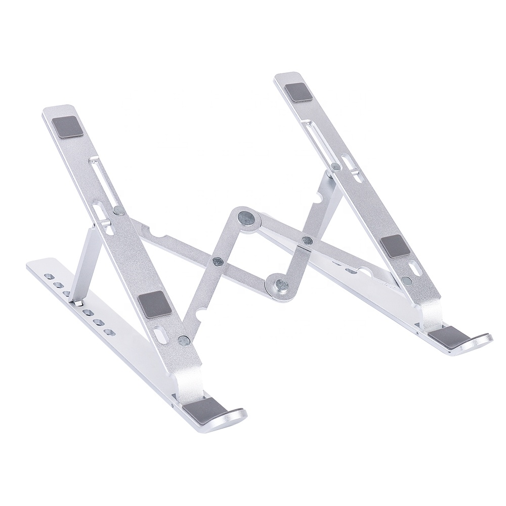 New Adjustable Aluminum Laptop Stand Silver Portable Desktop Laptop Holder