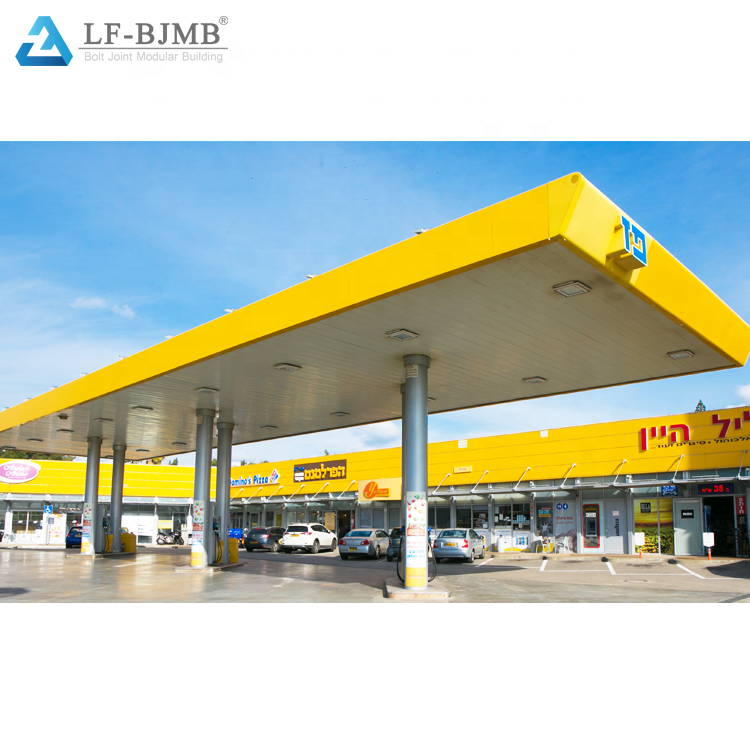 Top sale prefabricated building steel structure petrol station greenhouse steel structure
