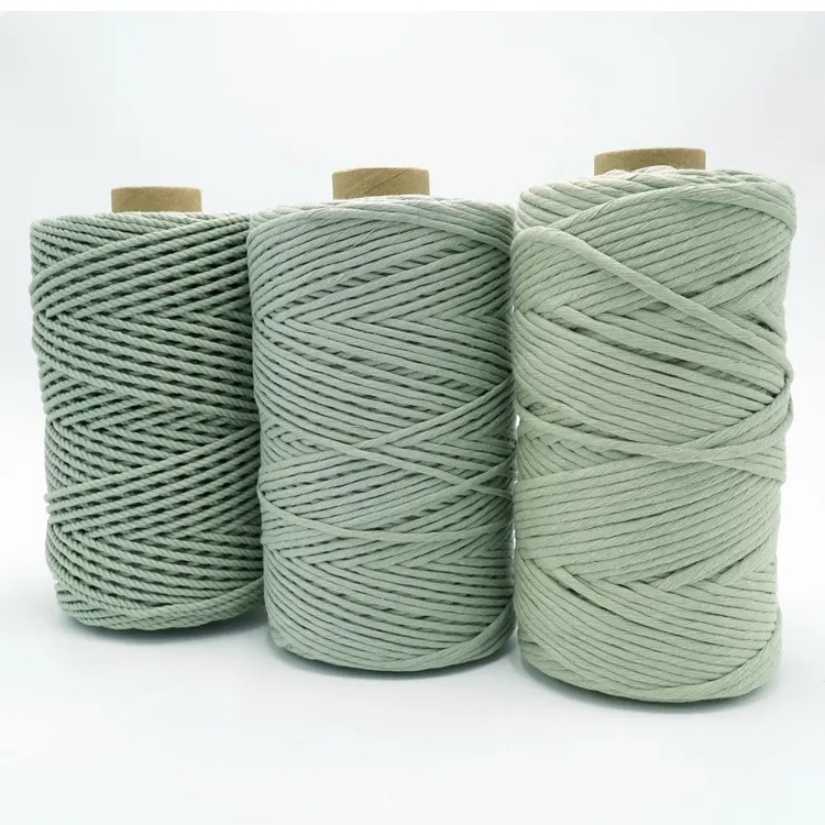 Bulk supplies 100% Recycled Cotton Cord 3 4 5mm soft string macrame single strand twisted Cotton Cord rope