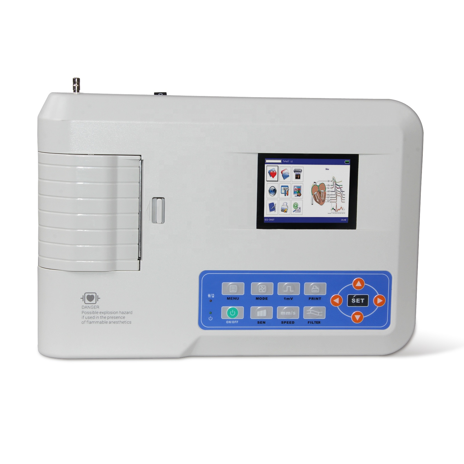 ECG300G переносной 12-канальный холтеровское электрокардиограф