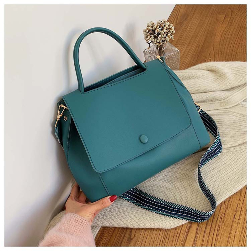 Fashion trendy solid color women hand bag shoulder crossbody PU leather bags ladies handbags 2021 luxury
