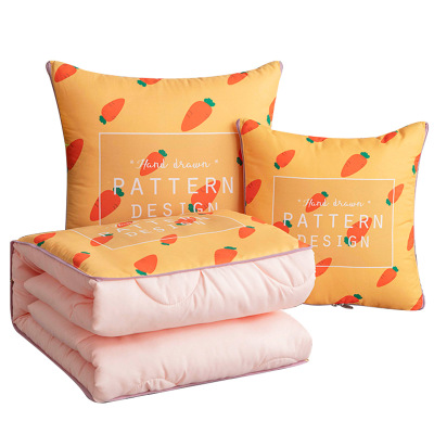 Bed Pillow Blanket Decorative Pillow with Quilt Two-in-one Multifuncional for Sofa Bed Car Travel