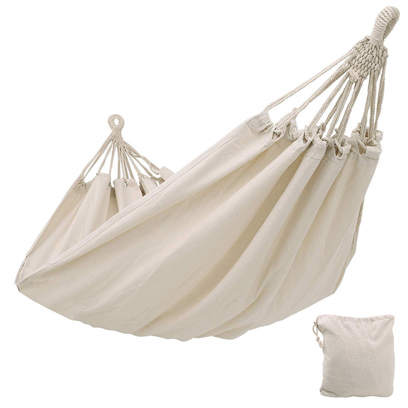 Dropshipping Double Aerial Hammock Outdoor Rollover Camping Canvas Fabric Hammock Hanging Swing Bed for Patio Travel Hiking