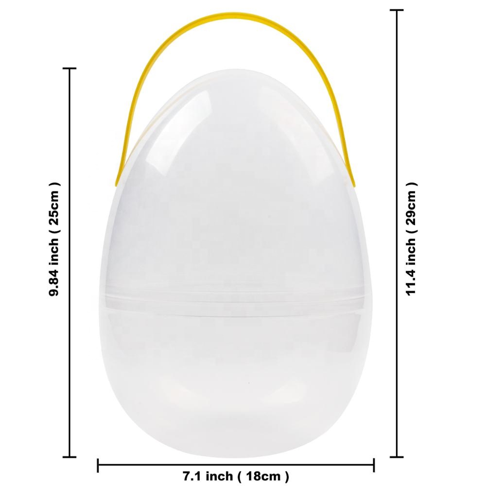 Happy Easter Decoration Custom Solid Plastic Big Easter Eggs Bucket Hunt Clear Large Empty Easter Egg Shell