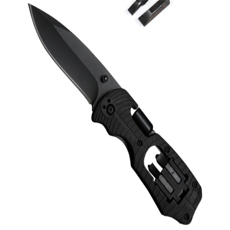 Folding Utility Knife Tactical Survival Knives Stainless Steel 4 In 1 Multifunction With Screwdriver Bit Military camping Knife