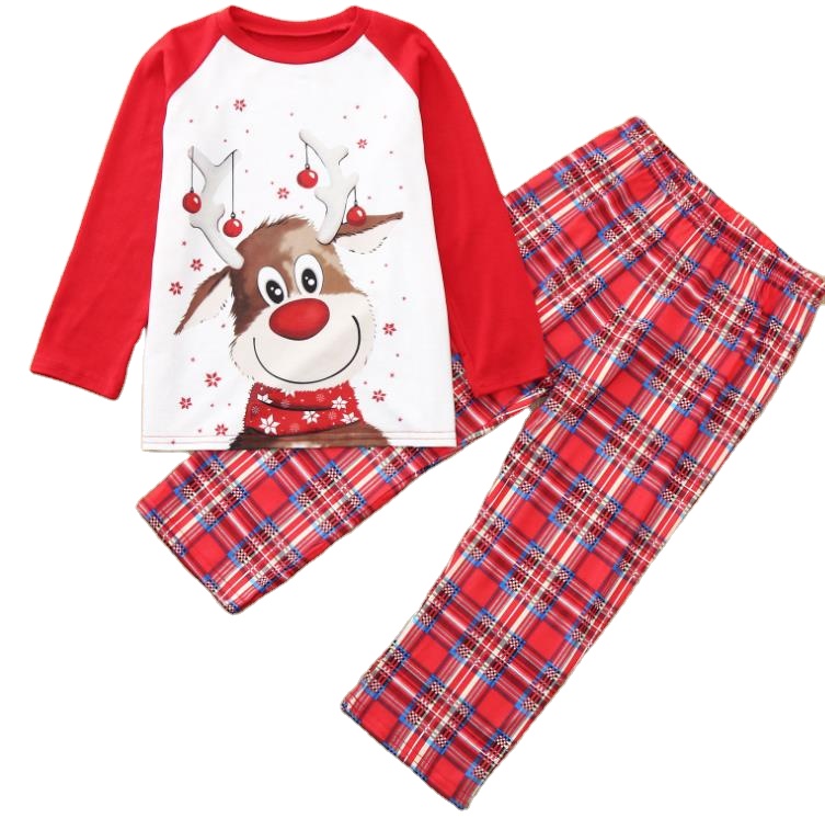 family christms Holiday Loose Fit Flame Resistant Fleece Footed Pajamas