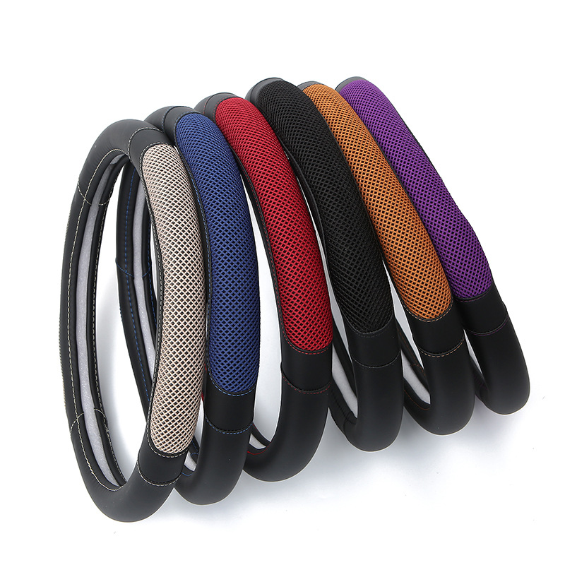 New summer ice silk steering wheel covers grip leather steering wheel Car accessories