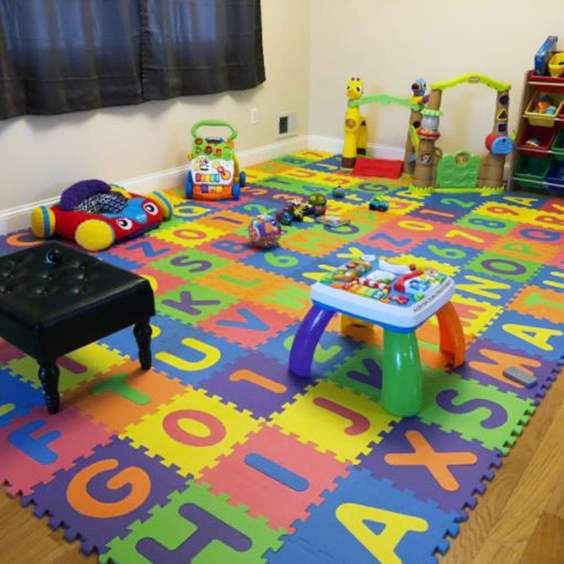 Custom Abc123 Alphabet Baby Kids Children Soft Eva Foam Jigsaw Puzzle 36 Pcs Play Mats Letters Mat