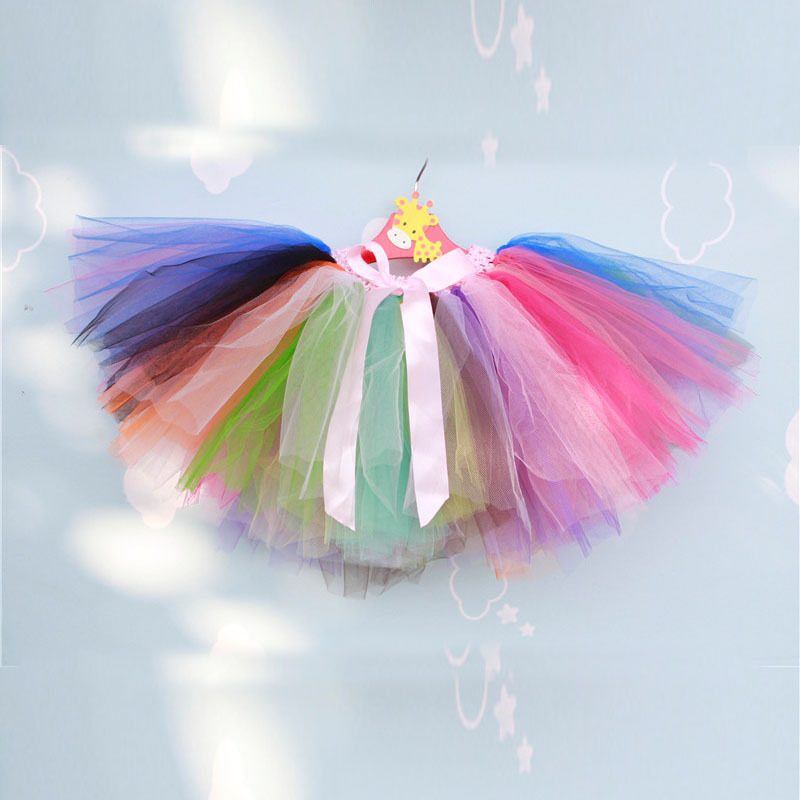 Wholesale Pink Tutu Ruffle Girls' Skirts Dresses For Baby Girls