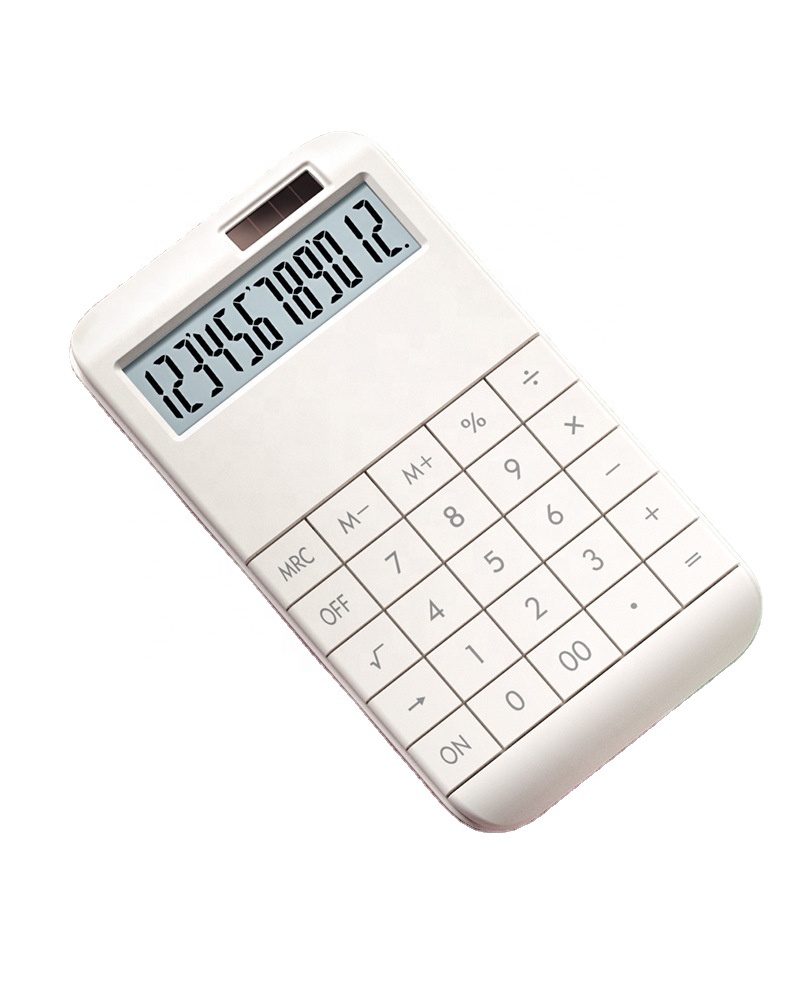 Digit Portable Desk Calculator Business Accounting Tool Built-in 210mAh Battery with solar for School Meeting Office Supply