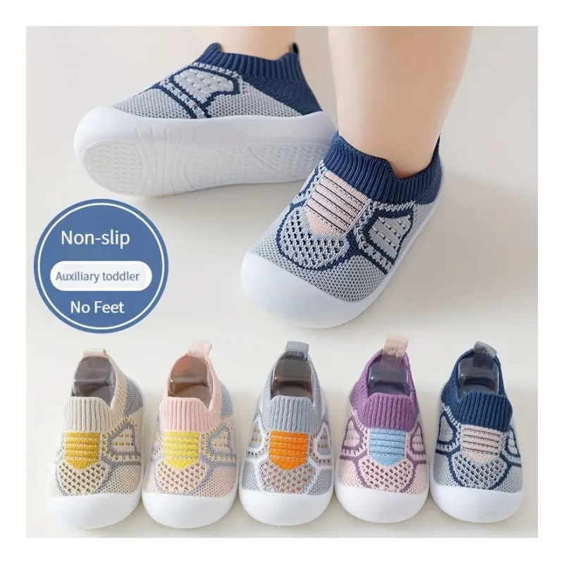Ms-310 Newborn Babies Walking Shoes No-Slip Rubber Sole Baby Child Shoes Socks 6-12 12-18 Months Mesh Shoes for Baby Boy Girls