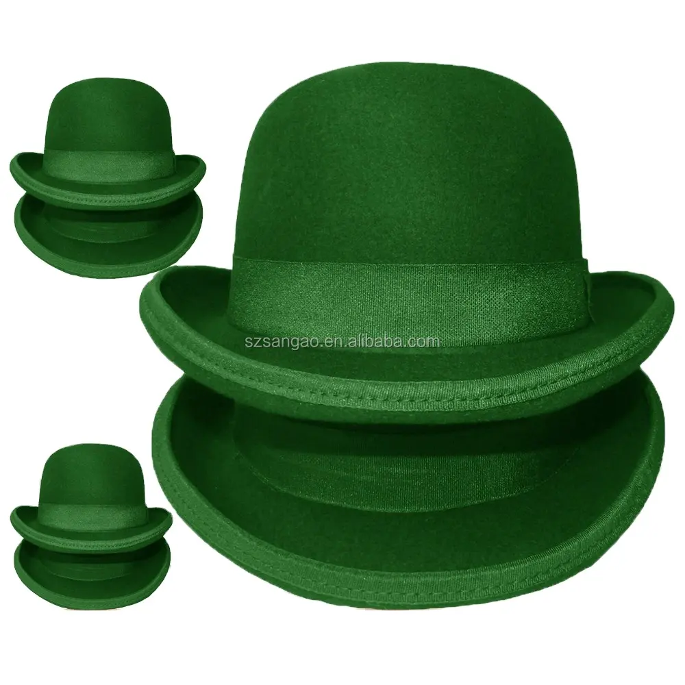 wholesale new style green bowler hat with pantone color card and size 51 cm to 61 cm