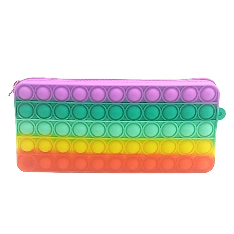 New Large Capacity Silicone Decompression Puzzle Multifunctional Push Pop Bubble Fidget Pencil Case