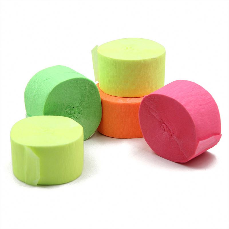 Color Fluorescent Crepe Paper Sheet Weddings Decoration Crepe Paper Flower