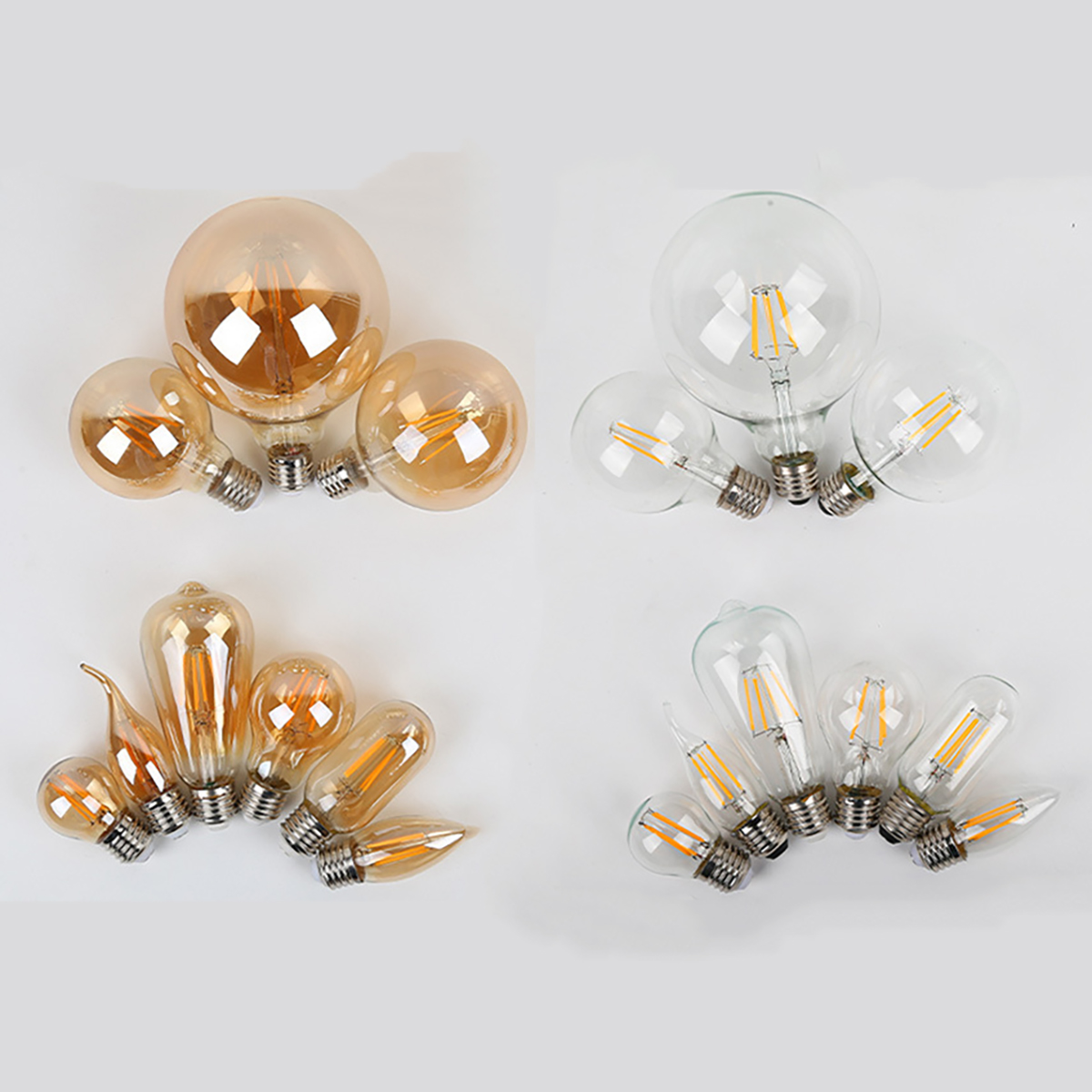 Retro Edison Bulb E27 220V Light Bulb C35 G45 A60 ST64 G80 G95 G125 Filament Vintage Ampoule Incandescent Spiral Lamp
