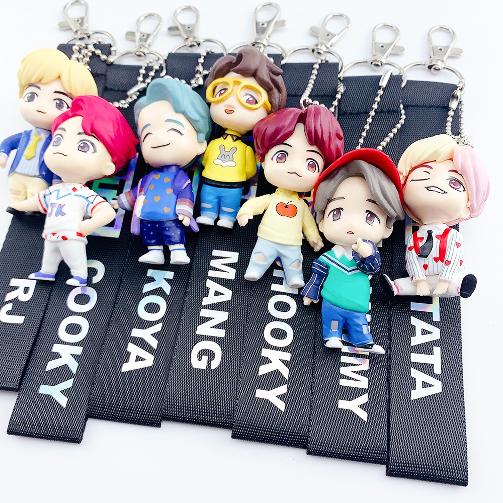 Оптовая продажа, брелок для ключей Kpop Idol с героями мультфильмов BTS