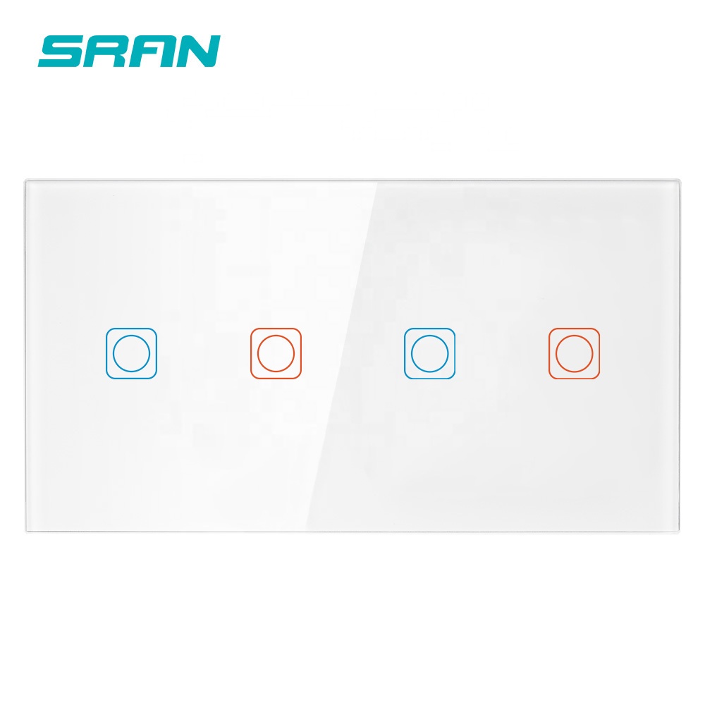 SRAN переключатель Wi-Fi Умный дом ЕС стандартный стекло панель для стены сенсорный выключатель, Tuya smart Wi-Fi настенный сенсорный выключатель света switchF830-2525