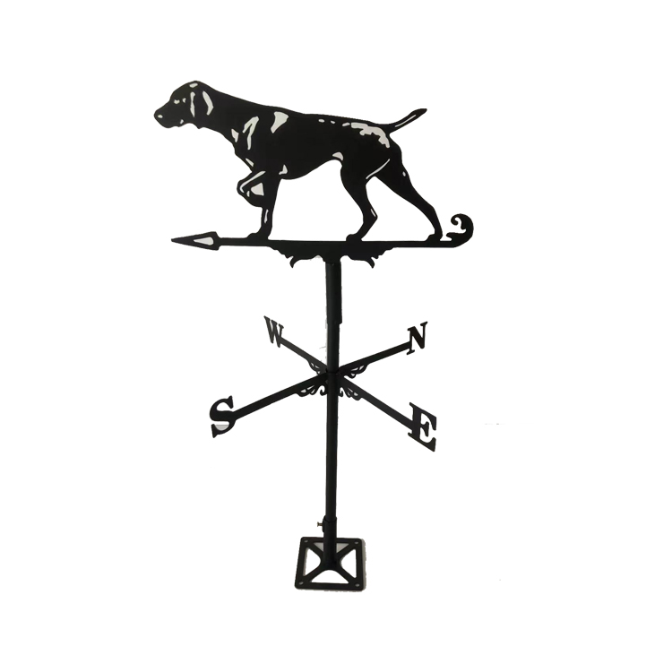 Home Decoration Housetop Roof Windmill Wind Spinner Metal Weather Vane with Hunting Dog Shaped for Garden Yard Decoration