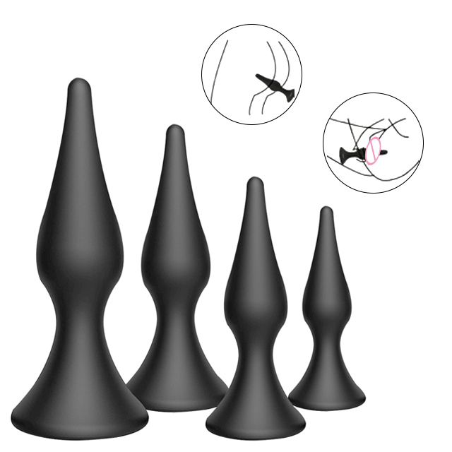 Amazon Hot Sale 4 PCS Waterproof Butt Plug Trainer Kit Sensuality 4PCS Adult Sex Toys Women Silicone Anal Plug