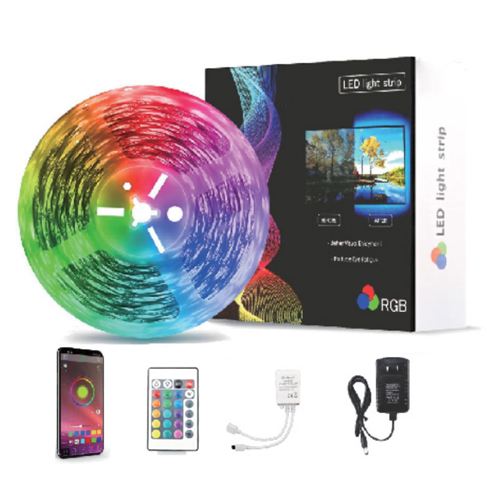 Светодиодные смарт-ленты Kingunion Tuya RGB 5050 SMD DC 12 В, 30 светодиодов, Светодиодная лента с голосовым управлением для украшения дома и подсветки телевизора