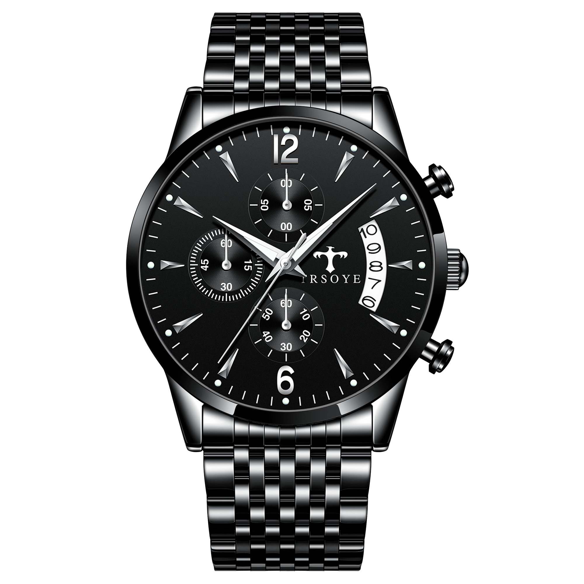 Лидер продаж, модные кварцевые наручные часы Relojes с собственным логотипом под заказ, высококачественные мужские наручные часы из нержавеющей стали, готовые к отправке TRSOYE TRS618