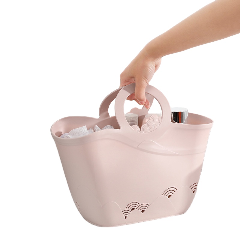 Rustic plastic hand pink shopping basket soft wholesale