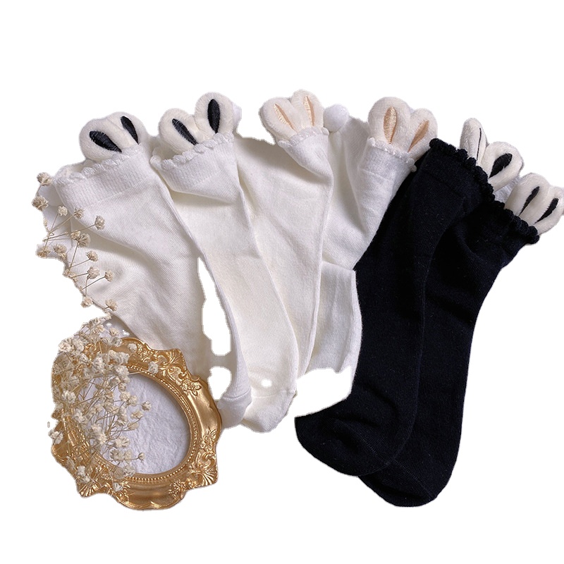 Love rabbit ears soft sister girl cotton socks embroidered rabbit rabbit sweet lolita girl socks