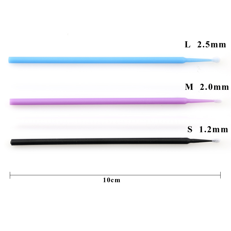 100pcs/pack Disposable Individual Eyelash Extension Lash Micro Swab Tip Brush MicroBrush Eyelashes Extension Micro Applicator