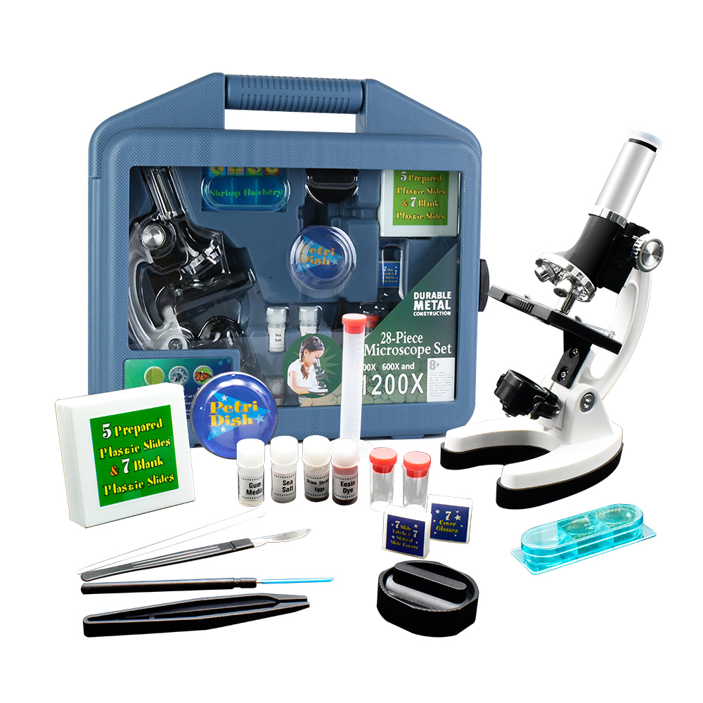 High Definition Microscope Toy Set School Science Fun Toys Telescope Educational Gift for Kids
