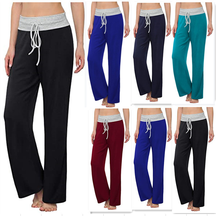 2021New strap casual wide-leg trousers Fashion loose lace-up camouflage printed pants