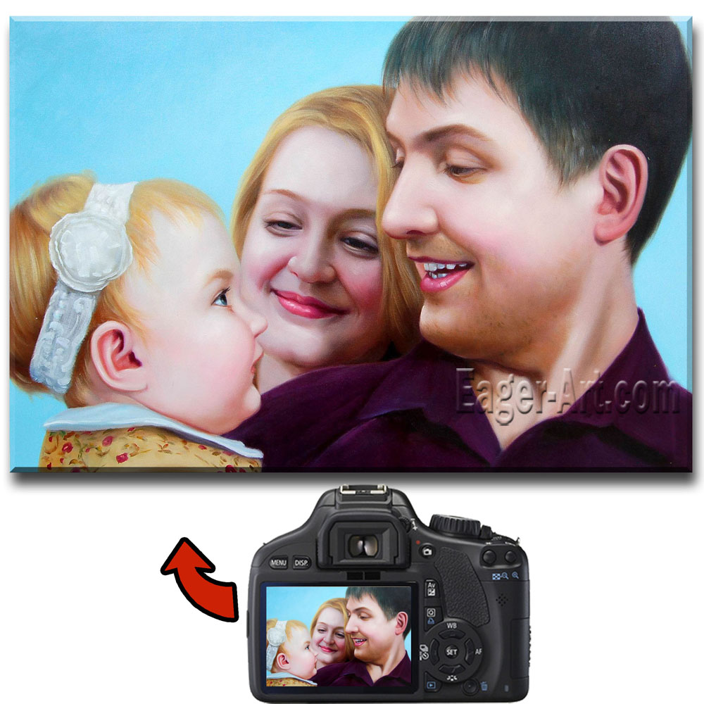 Shenzhen Dafen photo to painting pure hand painted Museum Quality Portrait Oil Painting
