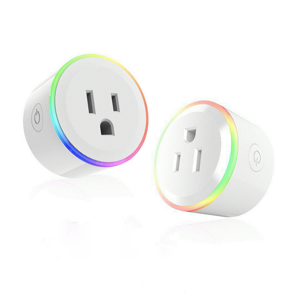 Умная розетка Wi-Fi 2,4 ГГц 110V США Стандартный умная розетка настенная розетка 10A с 7 видов цветов Изменение экшн-камера с Wi-Fi розетка