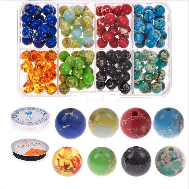 DIY 8mm Colorful Tiger Eye Stone Beads Bracelect Chakra Natural Stone Beads For Jewelry Making