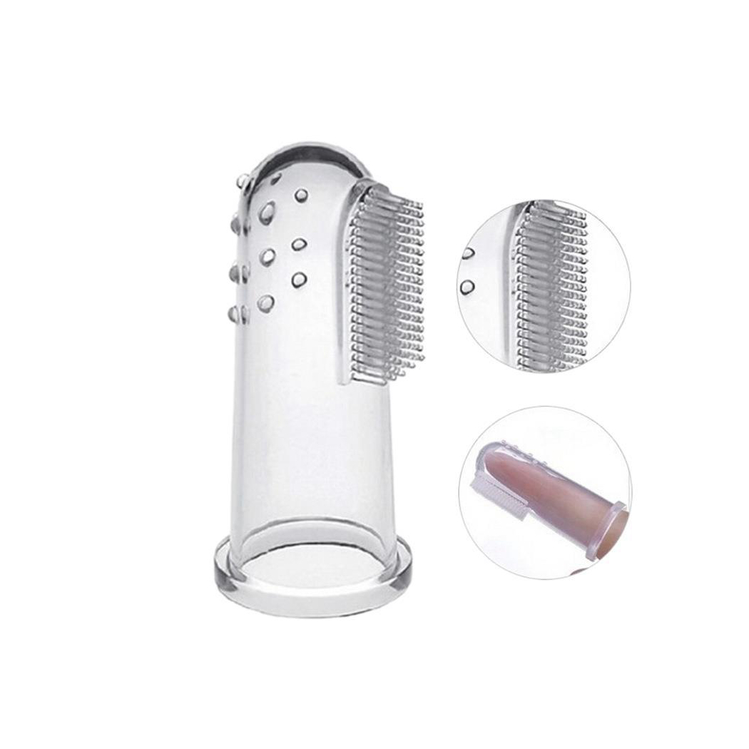 Wholesale customized good quality reusable silicone finger sleeve baby brush