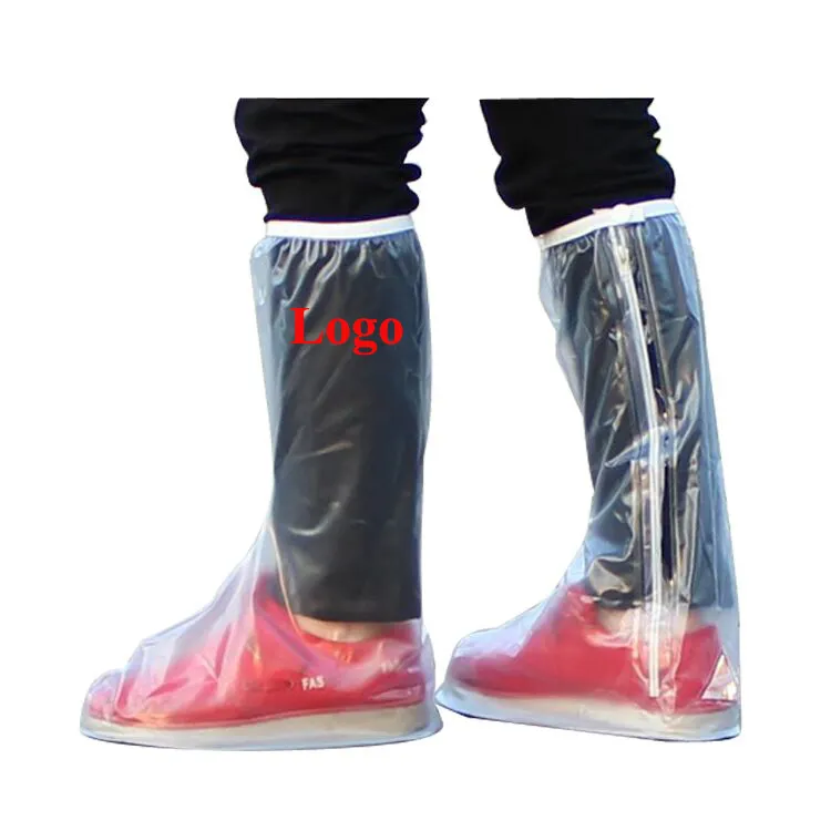 Men Durable Non-slip Motorcycle Cycling Bike Plastic Rain Boot Rain Shoes Covers with zipper