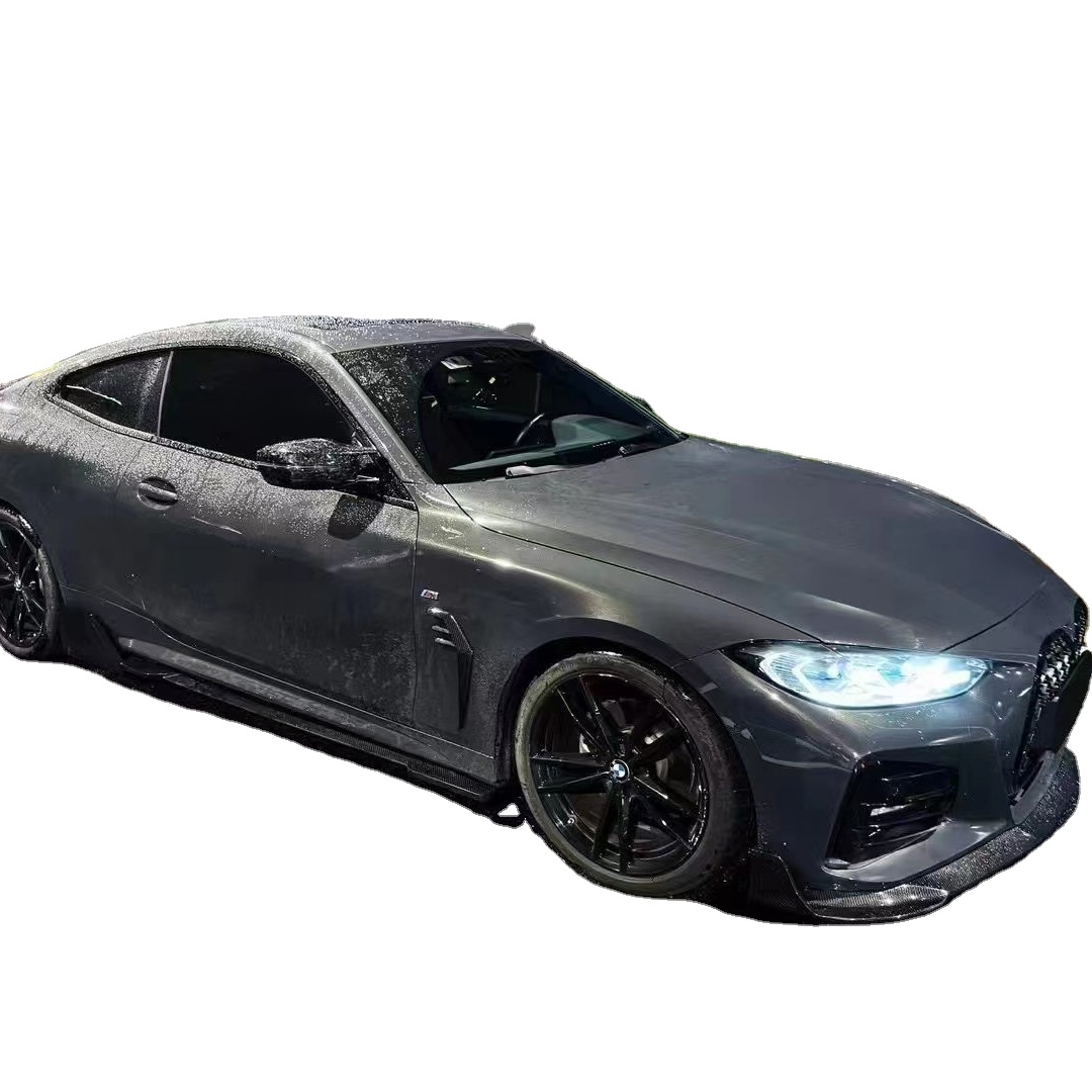 Комплект для корпуса из углеродного волокна для BMW 4 серии G22 G22, передний диффузор из углеродного волокна, спойлер, боковая юбка, комплект для корпуса из сухого углеродного волокна