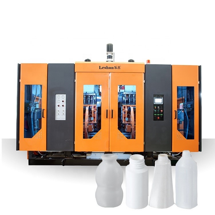 Pe hdpe engine oil bottle full automatic stable one step double station blow molding machine