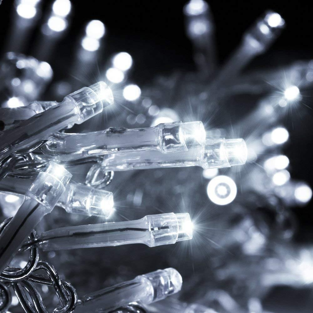 230V 120 LED White Color White Rubber Cable LED Lights String For Christmas Holiday Decoration Indoor Outdoor