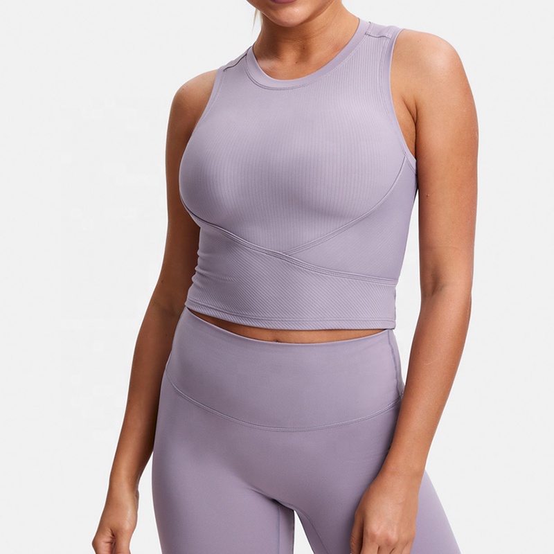 Custom Ladies Fashion Bodycon Tight Thin Crop Tank Ribbed Knit Tank Tops Women