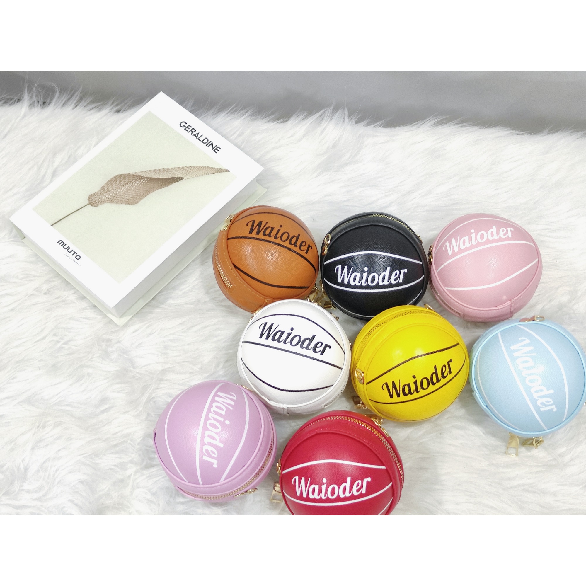 Mini handbags children round fashion cute girl unique pink basketball ball kids purse bag