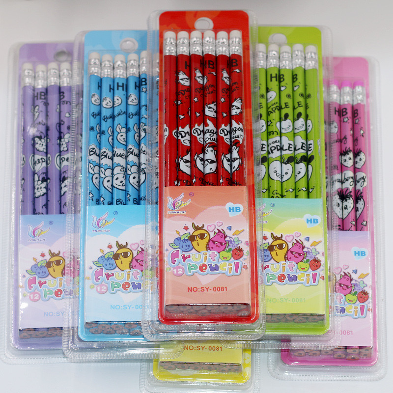 Wholesale Back to school cheap price custom wood gift pencil 7 inch lead hexagonal round Triangle pencil with eraser