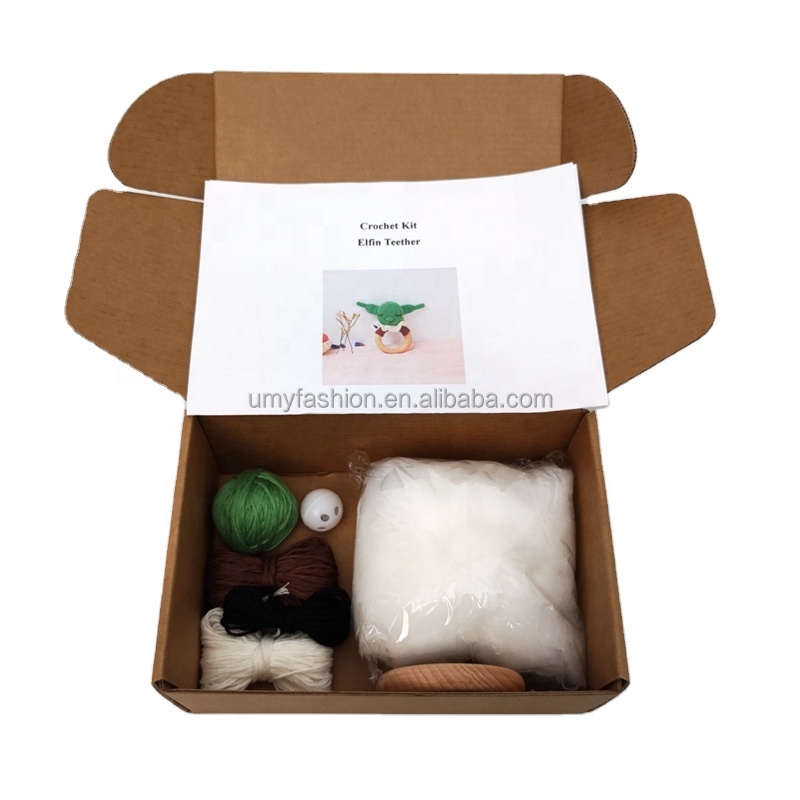 Sleepy Elf Animal Crochet Yarn Craft Kit with Yarn for Newborn Baby