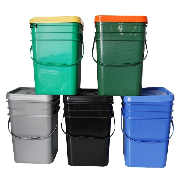 Высокое качество в 20-литровые бутыли квадратные пластиковые HDPE ведро, 5-галлонная бутылка большое Дешевое Пластиковое ведро для смазки и порошок
